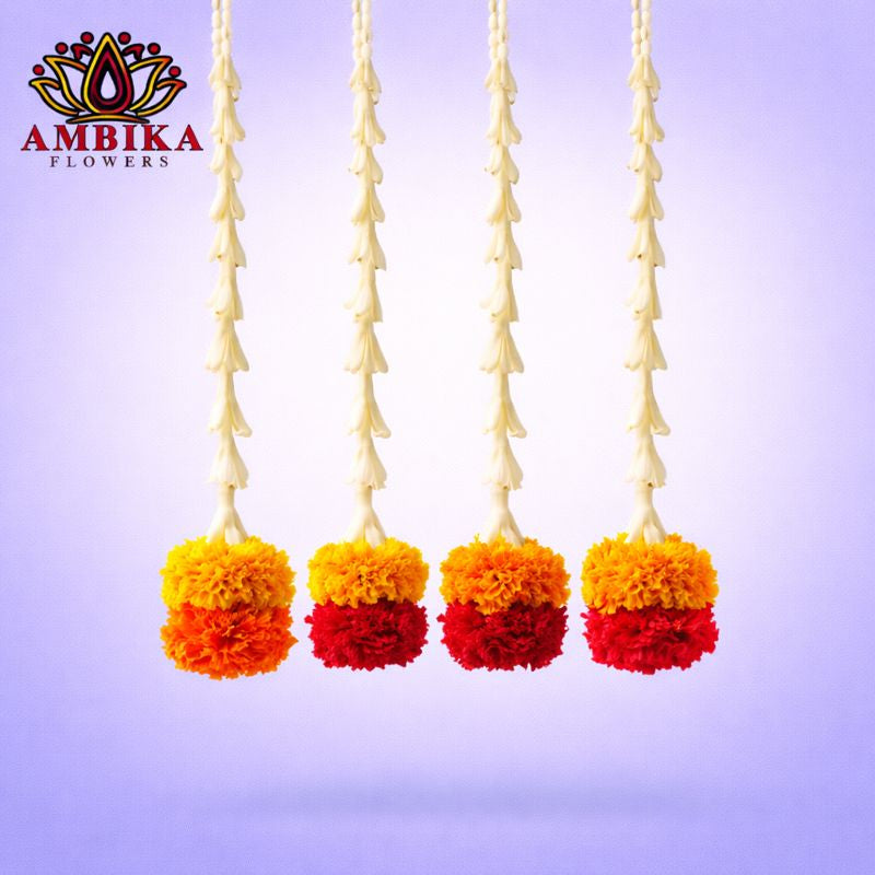 Standard Thoran (Hanging) - Lily String with Marigold (Orange/Yellow) - T002