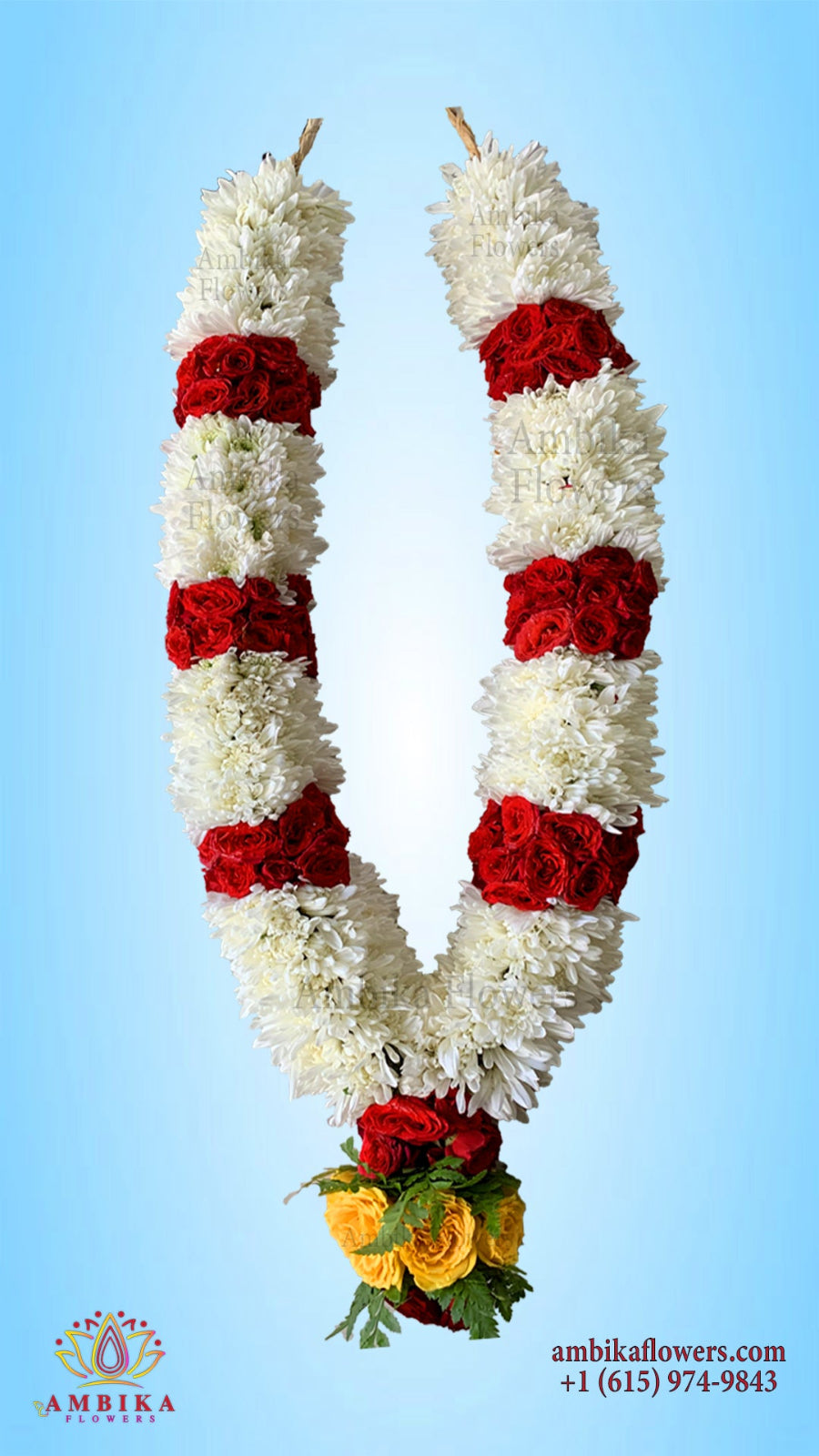 Mums and Button Rose Garland - Multicolor - PG37