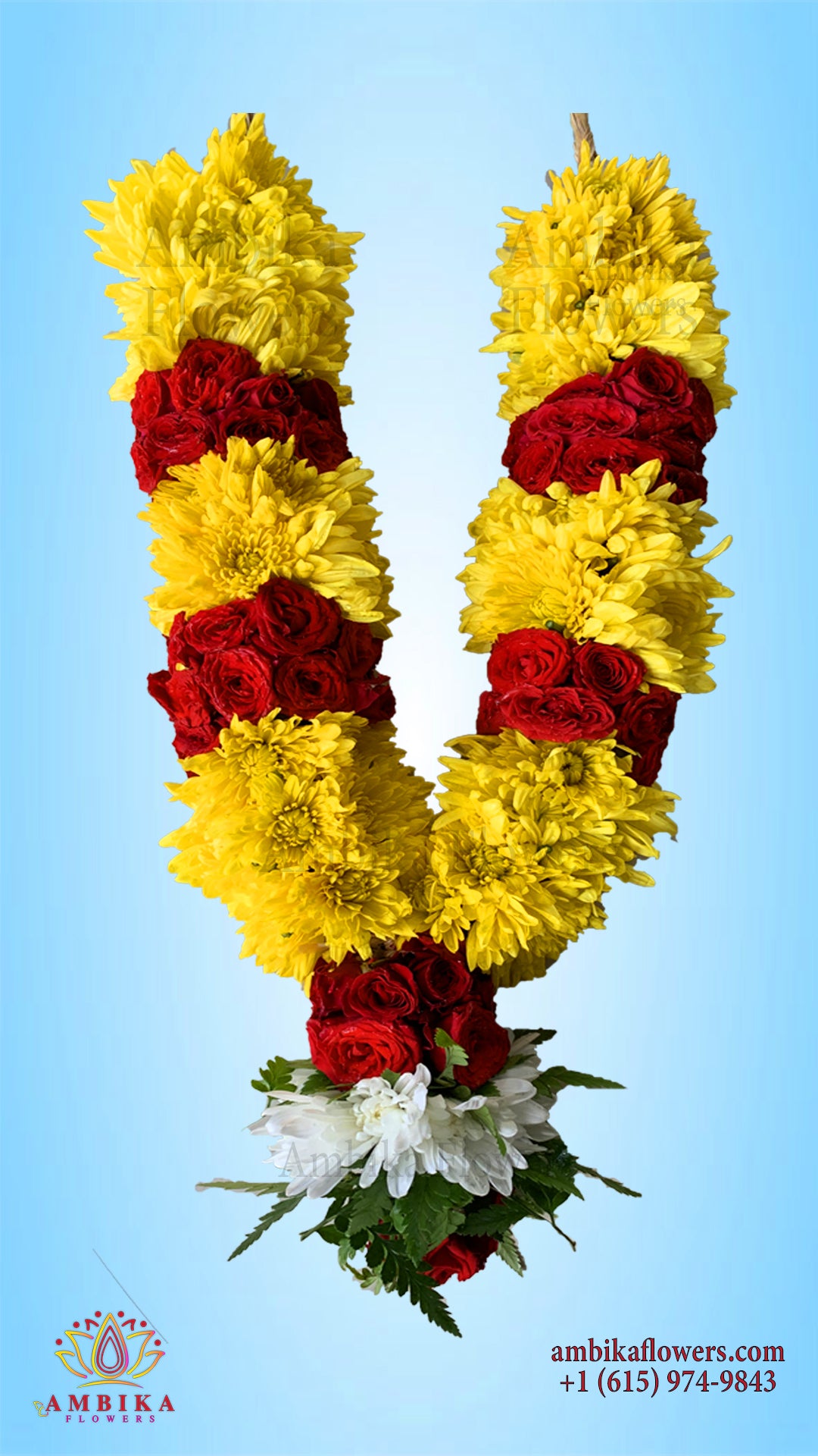 Pooja Garland Rose with Mums - Multicolor - PG50