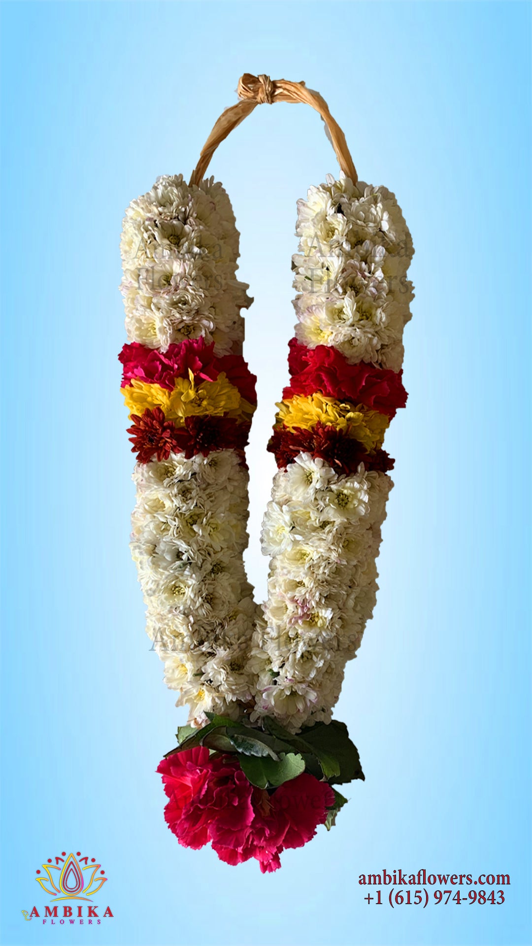 Pooja Garland Mums - Multicolor - PG54