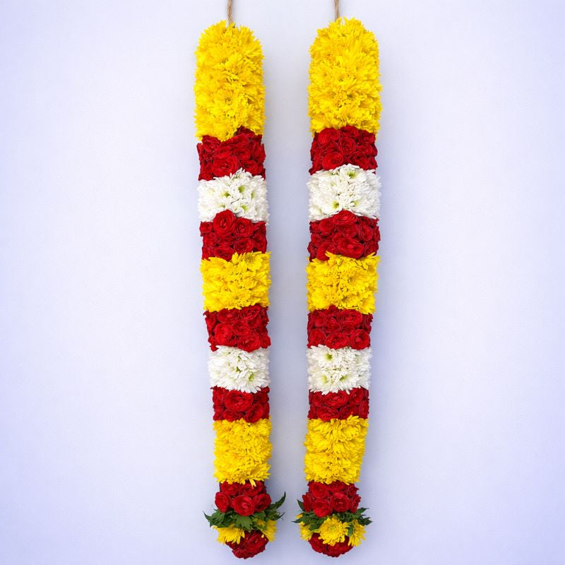 Pooja Garland Rose with Mums - Multicolor - PG61