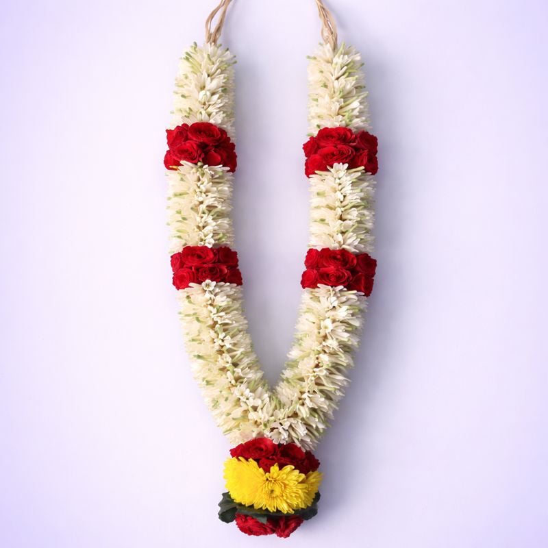 Pooja Garland Sampangi with Rose - Multicolor - PG74