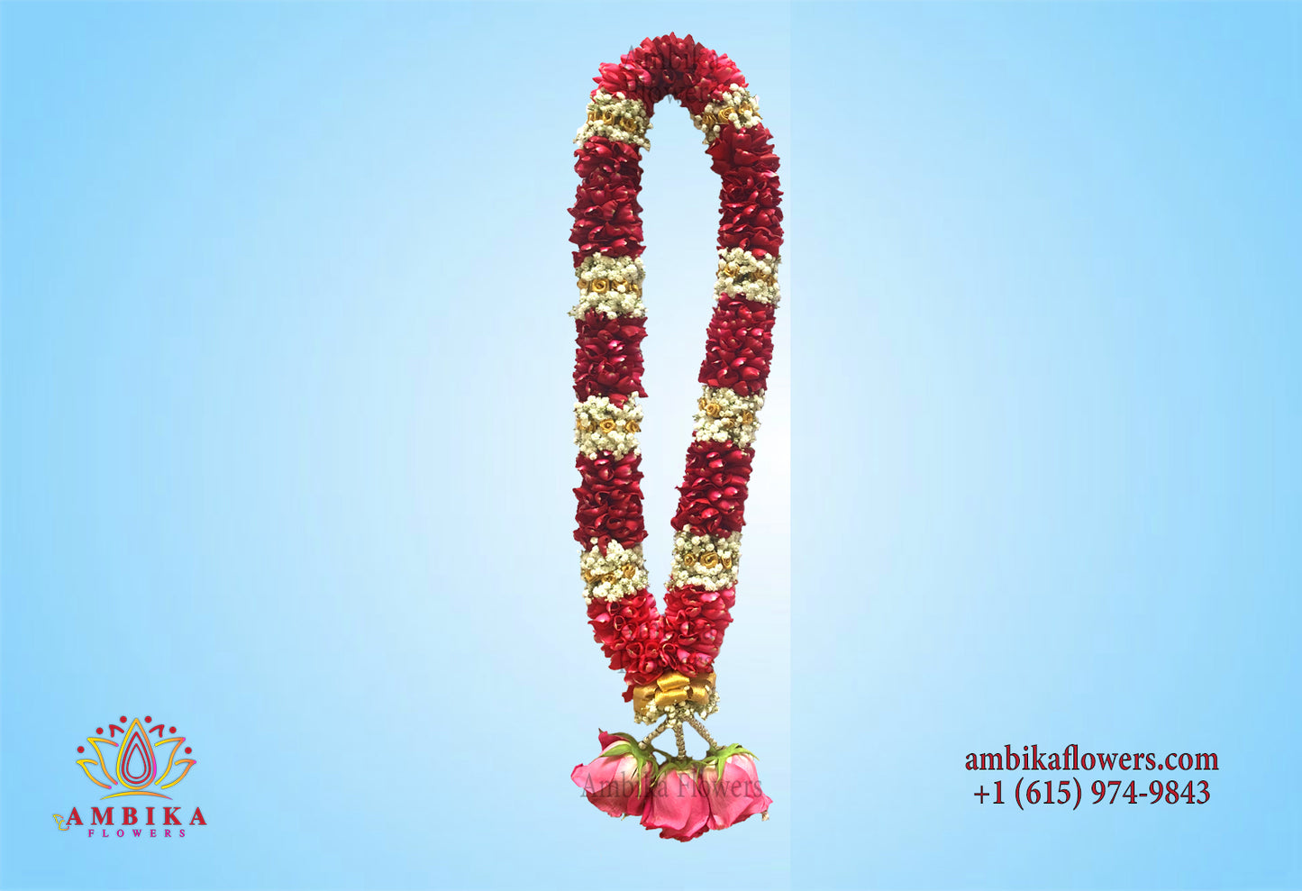 Wedding Garland - Rose Petals with Baby's-breath - WG10