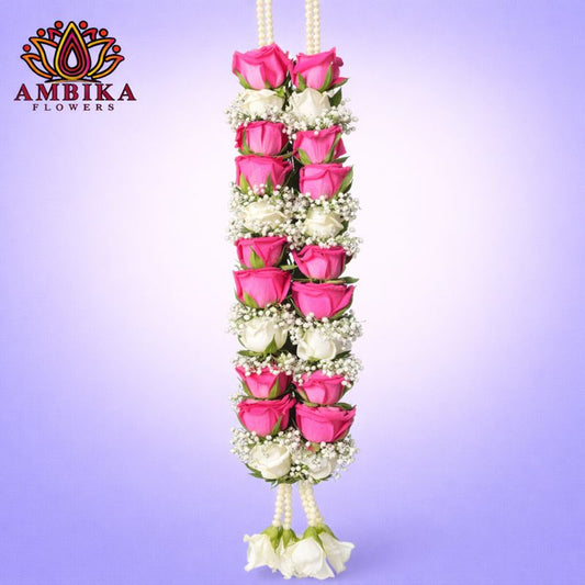Wedding Garland - Baby's-breath (Gypsophila) with Rose - WG04