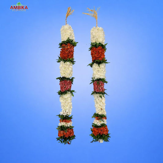 Mums and Button Rose Garland - Multicolor - PG40