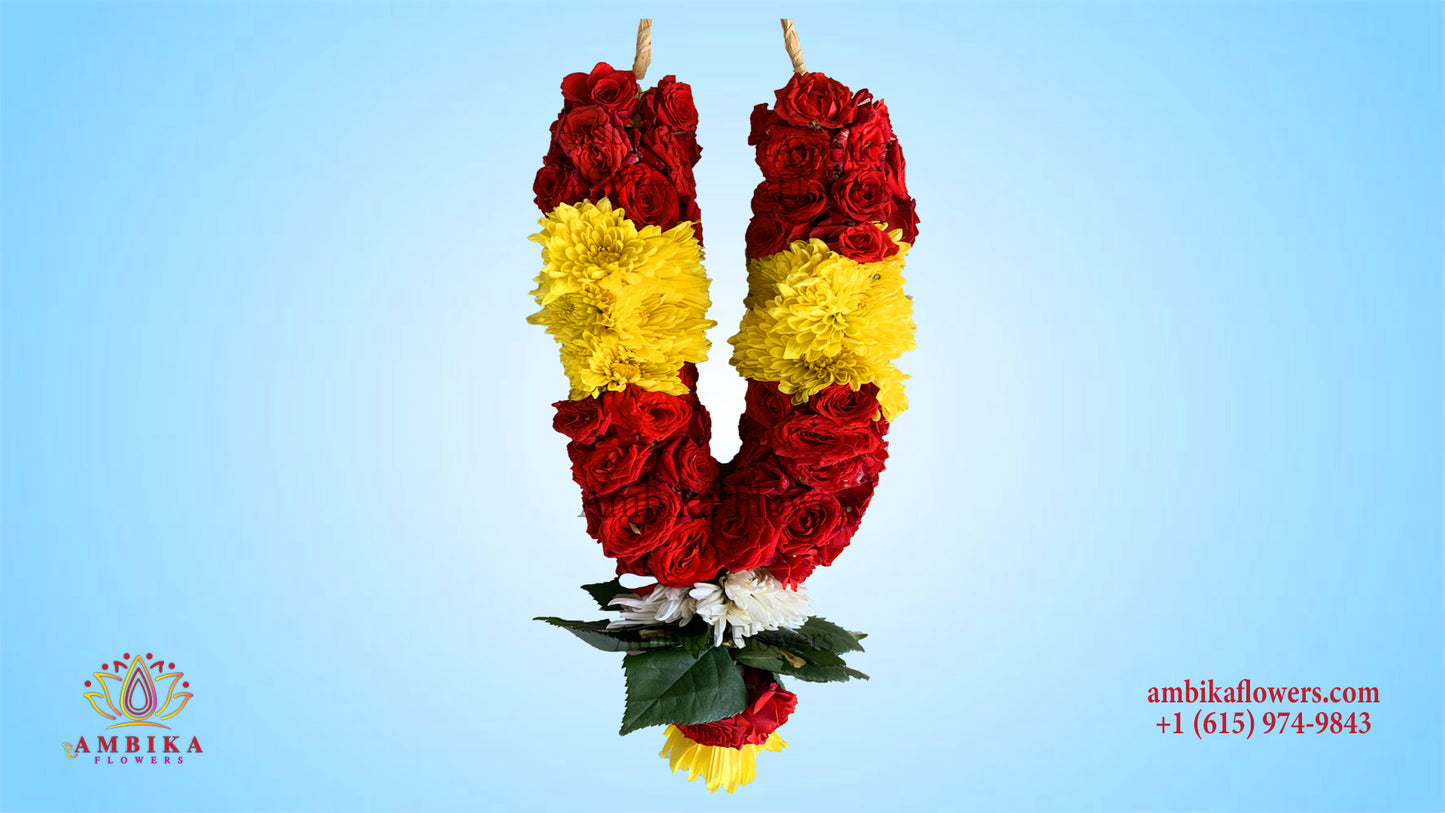 Pooja Garland Rose with Mums - Multicolor - PG44