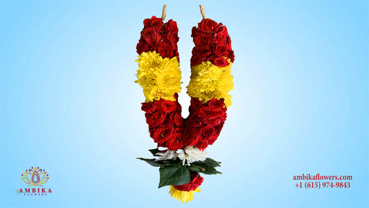 Pooja Garland Rose with Mums - Multicolor - PG44