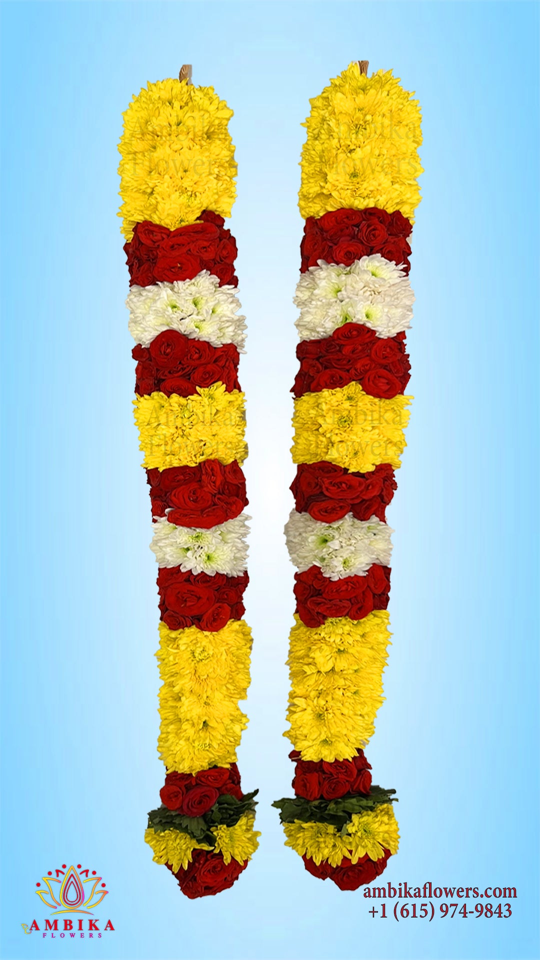 Pooja Garland Rose with Mums - Multicolor - PG48