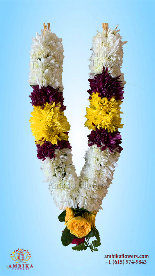 Pooja Garland Rose with Mums - Multicolor - PG53