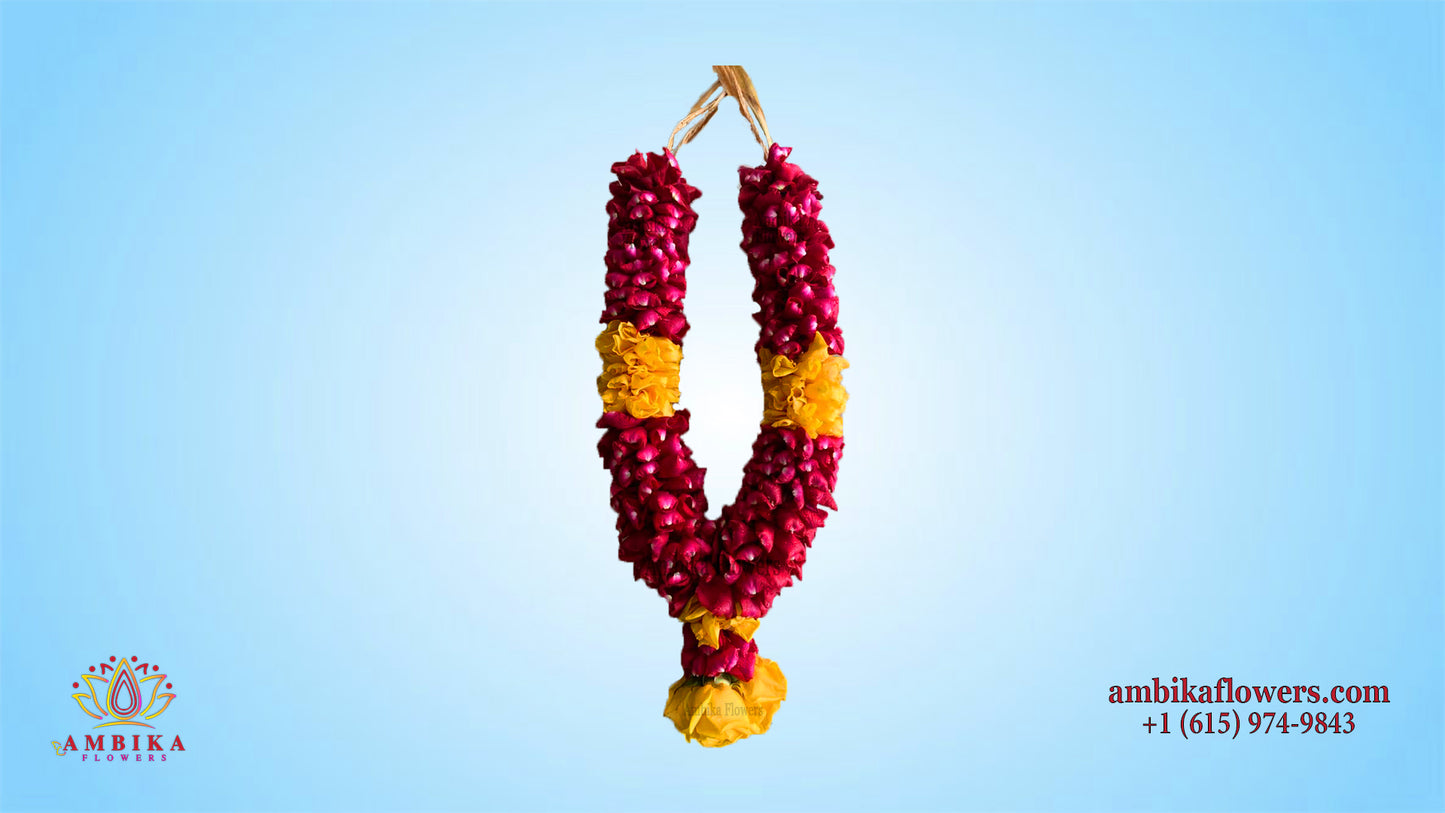 Pooja Garland Rose Petals - Multicolor - PG58