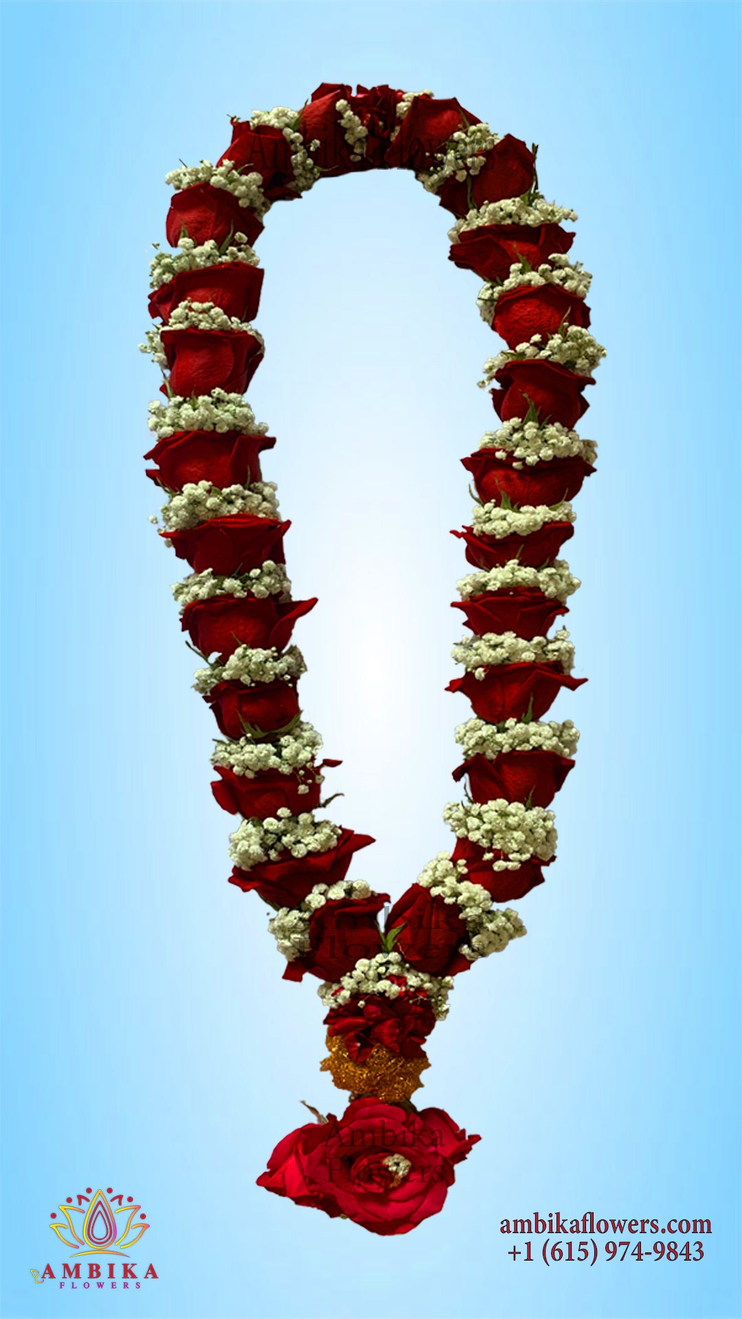 Wedding Garland - Rose with Baby's-breath - WG11