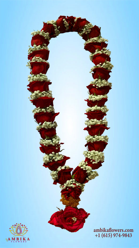 Wedding Garland - Rose with Baby's-breath - WG11