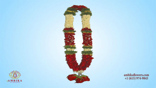 Wedding Garland - Rose Petals with Nanthiyavattam - WG13